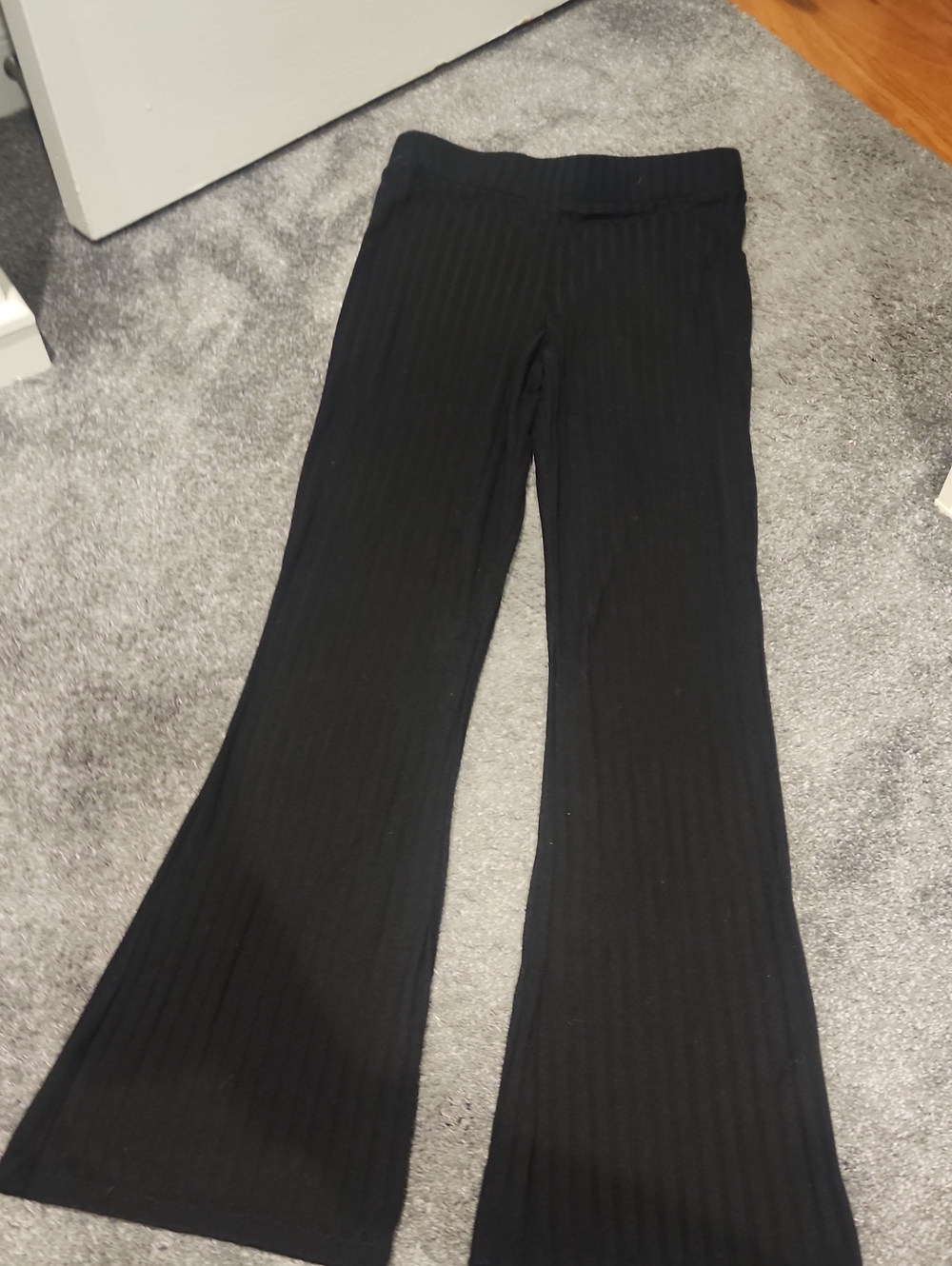 bp Black Ribbed Flare Pants